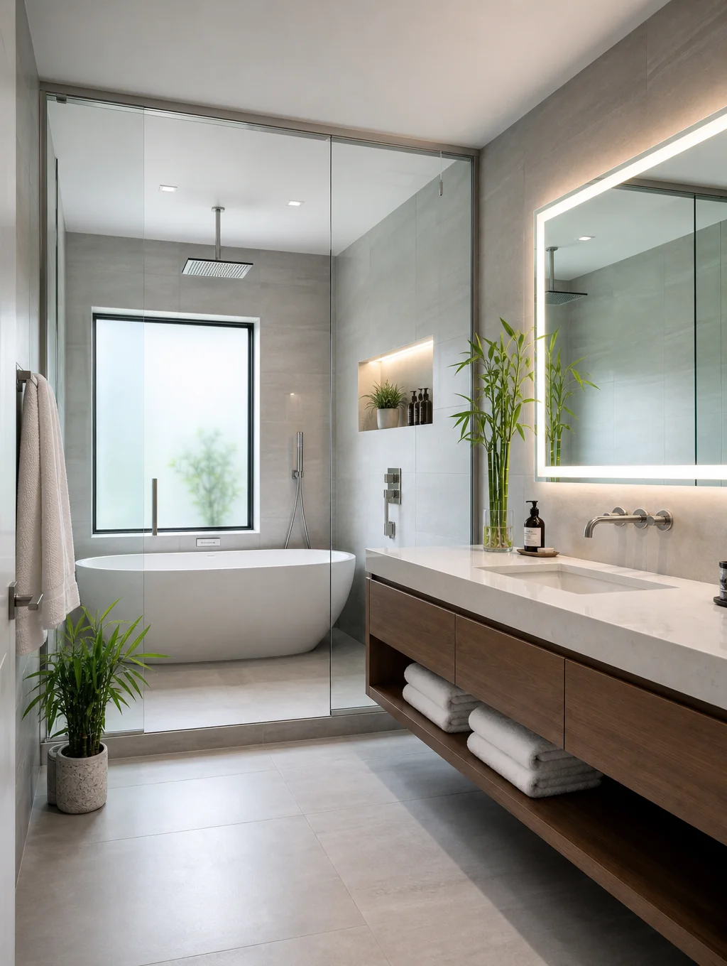 Modern bathroom renovation with high-end finishes