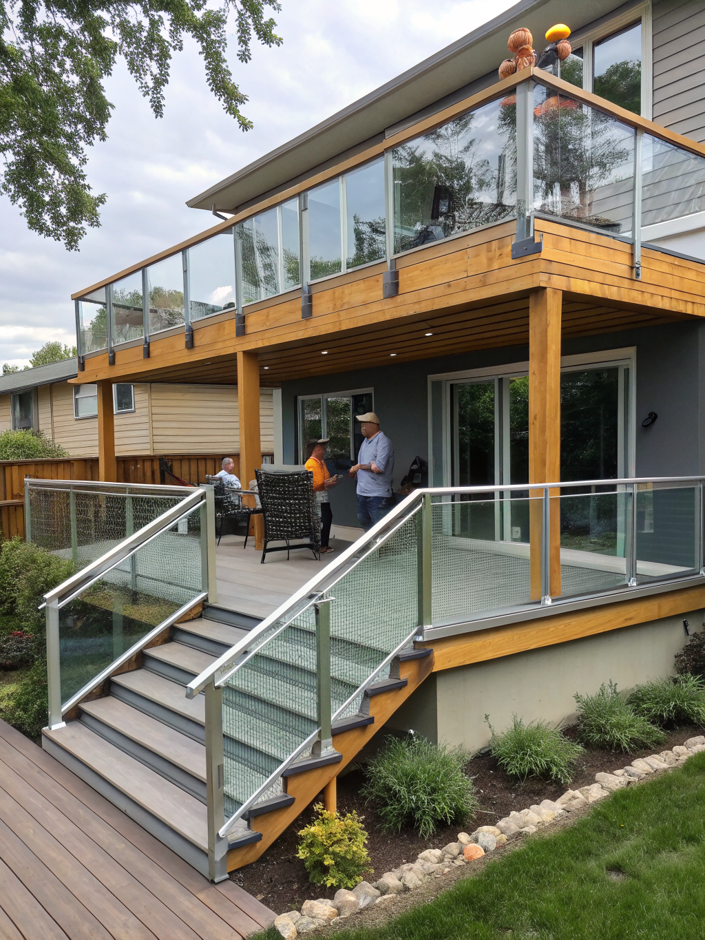 Custom wooden deck construction in Cape Cod