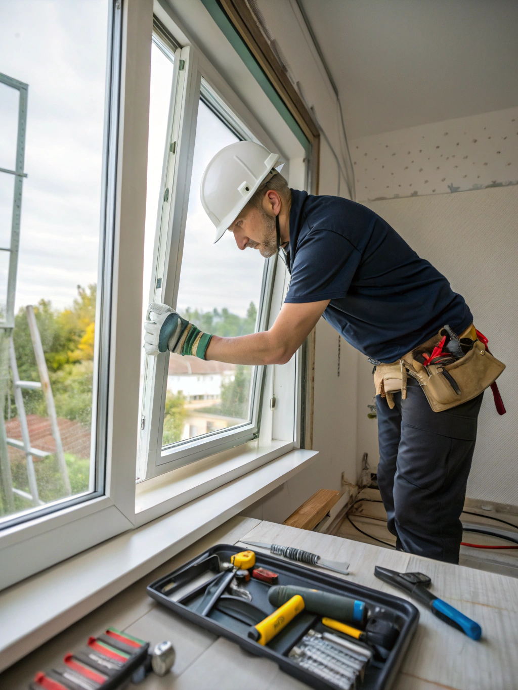 Professional window replacement on a residential home